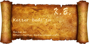 Ketter Beáta névjegykártya