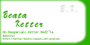 beata ketter business card